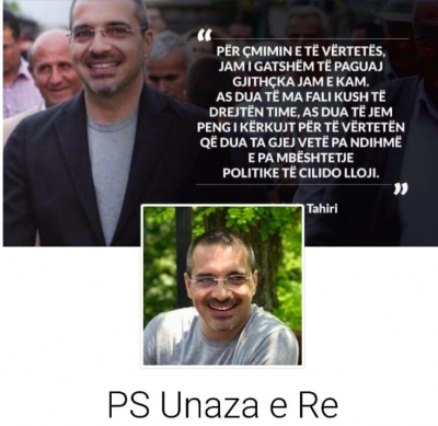 Fotolajm/ PS identifikohet në Facebook me Tahirin