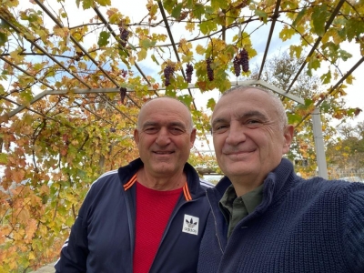 Presidenti Meta përshëndet ndjekësit me foton e artistit Dule Malindi