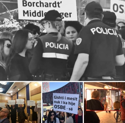 Levizja 'Grate e Unazes per Dinjitet/Ndihemi te lehtesuara pas largimit te Borchardt nga Shqiperia.