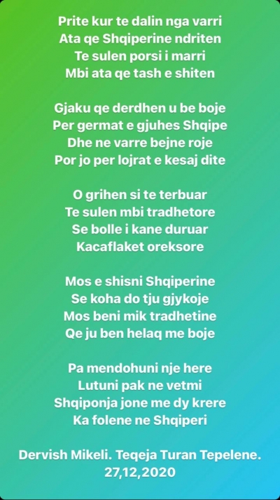 Dervish Mikeli/ O perëndi a ndieve ? Tradhtarët na lanë pa atdhe.