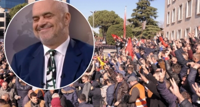 E presin me protesta, Rama shtyn takimin elektoral në Vlorë (VIDEO)