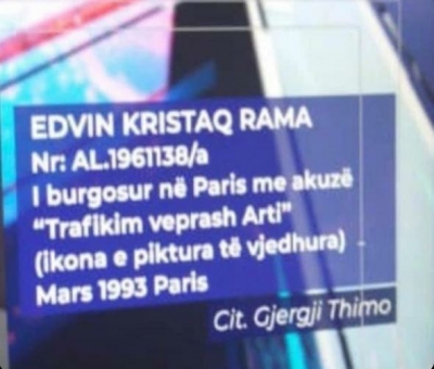 Berisha:Edi Rama akuzohet per trafikant ikonash.Ja numri ne birucat e burgut te Parisit.