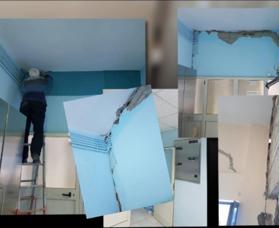 'Kriminale, dëmet e tërmetit në maternitet mbulohen me çarçafë'