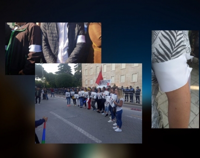 Nis marshimi paqësor, 300 të rinj të PD me shirita të bardhë në krah mes kordonit të policisë dhe protestuesve