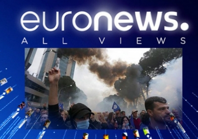 VIDEO/ Euronews/ Protestat në Shqipëri, jehonë në rrjetin televiziv europian