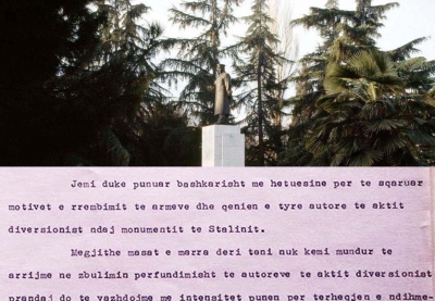 Eksplozivi kundër shtatores së Stalinit më 28 mars 1990 në Tiranë, u ndaluan 247 persona të dyshuar