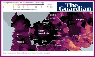 Ndotja e ajrit/ Zonat më të rrezikshme në Shqipëri sipas “The Guardian”