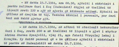 1984/Kërkoi ndihmë por u vra nga rojet kufitare