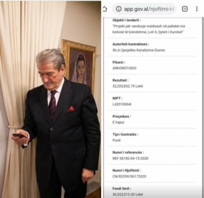 Berisha:Gostisin me tender 400 milione lekesh njeri tjetrin.