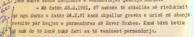 1991/Nxënësit e shkollës së vagabondëve në grevë urie për diktatorin