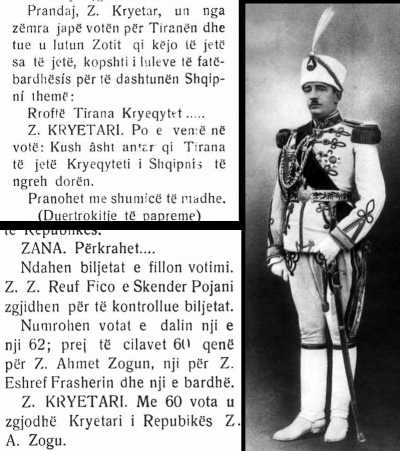 Simbolikat e 31 janarit 1925, Tirana kryeqytet dhe Ahmet Zogu kryetari i parë i zgjedhur i shtetit