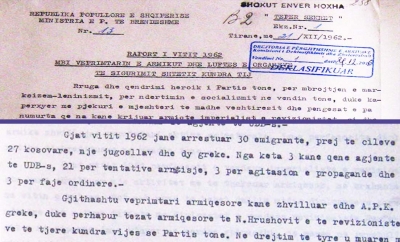 Vetëm në vitin 1962 u arrestuan 27 emigrantë shqiptarë nga Kosova