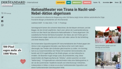 Der Standard/Shembja e teatrit, grusht shteti në kohën e koronavirusit (Rama dhe Vuçiç autokratë famëkëqinj)
