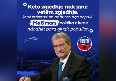 Berisha: Zgjedhjet e 6 marsit janë referendumi që vendos politikën e keqe para gjyqit popullor