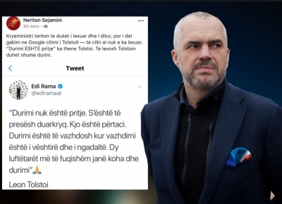 Gabimi trashanik i Ramës, kërkon të duket i zgjuar në këtë krizë politike, por e djallos me Tolstoin