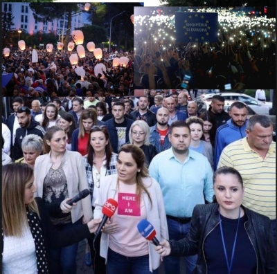 &#039;Protesta e djeshme u shoqërua nga dritat e shpresës&#039;/ Kryemadhi: Dita e ndryshimit po afron...