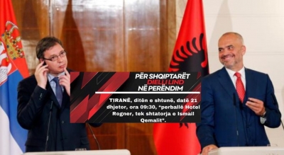 Për shqiptarët dielli lind në perëndim'/ Nesër protestë në Tiranë kundër planit Rama-Vuçiç