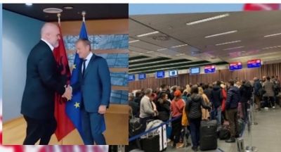 11 orë pritje në aeroport/ Pasagjeri shqiptar: Rama bën si lider global me çitjane të grisura