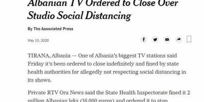 Gazeta më e madhe e botës, ”The New York Times” shkruan për presionin ndaj ”Ora News”