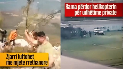 Ushtarët luftojnë zjarrin me lopata, Rama bën xhiro Himarë-Vermosh-Himarë me helikopter