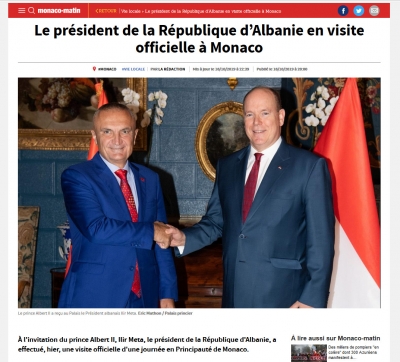 Media e Monakos i bën jehonë vizitës së Presidentit Meta në Monako