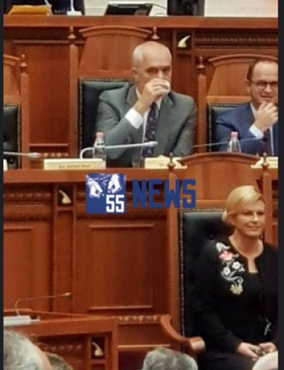 EKSKLUZIVE/ Presidentja kroate në Parlament, Rama çudit me sjelljen