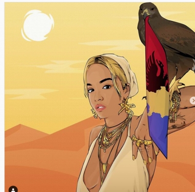 Piktura me motive kombëtare, Rita Ora nuk e fsheh krenarinë për origjinën
