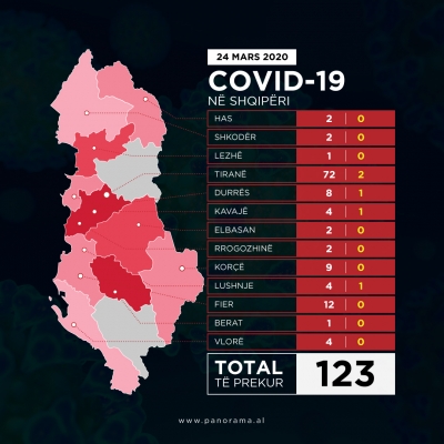 Nga 19 rastet e reja të konfirmuara me COVID-19