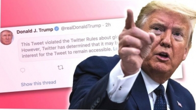 Twitter dhe Facebook bllokojnë për 12 orë llogarinë e Donald Trump, pas protestave të përgjakshme