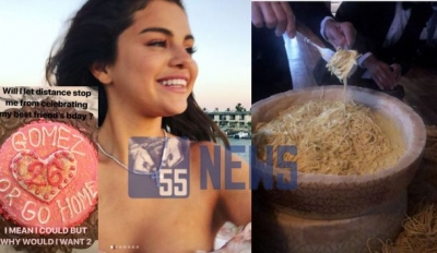 Selena Gomez mbush 26 vjeç, festë makaronash në Jaht